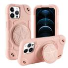 For iPhone 12 Pro Max Shield PC Hybrid Silicone Phone Case(Rose Pink) - 1