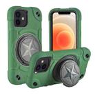 For iPhone 12 Shield PC Hybrid Silicone Phone Case(Dark Green+Black) - 1