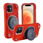 For iPhone 12 Shield PC Hybrid Silicone Phone Case(Red) - 1