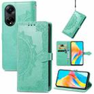 For OPPO A98 Mandala Flower Embossed Leather Phone Case(Green) - 1