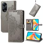 For OPPO A98 Mandala Flower Embossed Leather Phone Case(Gray) - 1