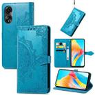 For OPPO A78 4G Mandala Flower Embossed Leather Phone Case(Blue) - 1