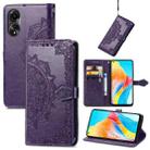 For OPPO A78 4G Mandala Flower Embossed Leather Phone Case(Purple) - 1
