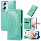 For OPPO A79 Mandala Flower Embossed Leather Phone Case(Green) - 1