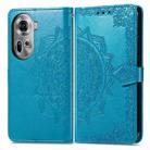 For OPPO Reno11 EU Mandala Flower Embossed Leather Phone Case(Blue) - 1