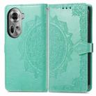 For OPPO Reno11 EU Mandala Flower Embossed Leather Phone Case(Green) - 1