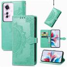 For OPPO Reno11 F 5G Mandala Flower Embossed Leather Phone Case(Green) - 1