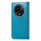 For OPPO A3 Pro Mandala Flower Embossed Leather Phone Case(Blue) - 3