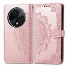 For OPPO A3 Pro Mandala Flower Embossed Leather Phone Case(Rose Gold) - 1