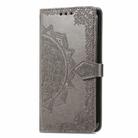 For OPPO A3 Pro Mandala Flower Embossed Leather Phone Case(Gray) - 2