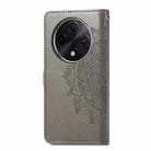 For OPPO A3 Pro Mandala Flower Embossed Leather Phone Case(Gray) - 3