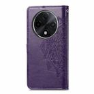 For OPPO A3 Pro Mandala Flower Embossed Leather Phone Case(Purple) - 3
