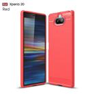 Brushed Texture Carbon Fiber TPU Case for Sony Xperia 20(Red) - 1