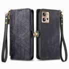 For Motorola Moto Edge 30 Fusion Geometric Zipper Wallet Side Buckle Leather Phone Case(Black) - 2