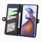 For Motorola Moto Edge 30 Fusion Geometric Zipper Wallet Side Buckle Leather Phone Case(Black) - 3