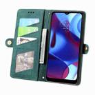 For Motorola Moto G Pure Geometric Zipper Wallet Side Buckle Leather Phone Case(Green) - 3