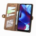 For Motorola Moto G Pure Geometric Zipper Wallet Side Buckle Leather Phone Case(Brown) - 3