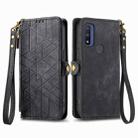 For Motorola Moto G Pure Geometric Zipper Wallet Side Buckle Leather Phone Case(Black) - 2