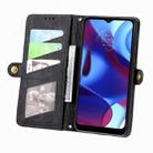 For Motorola Moto G Pure Geometric Zipper Wallet Side Buckle Leather Phone Case(Black) - 3