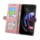 For Motorola Moto Edge 20 Pro Geometric Zipper Wallet Side Buckle Leather Phone Case(Pink) - 3