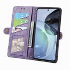 For Motorola Moto Edge 20 Pro Geometric Zipper Wallet Side Buckle Leather Phone Case(Purple) - 3