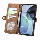 For Motorola Moto G9 Plus Geometric Zipper Wallet Side Buckle Leather Phone Case(Brown) - 3