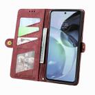 For Motorola Moto G72 Geometric Zipper Wallet Side Buckle Leather Phone Case(Red) - 3