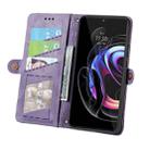 For Motorola Moto Edge 40 Geometric Zipper Wallet Side Buckle Leather Phone Case(Purple) - 3