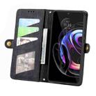 For Motorola Moto Edge 40 Geometric Zipper Wallet Side Buckle Leather Phone Case(Black) - 3