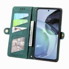 For Motorola Moto G73 Geometric Zipper Wallet Side Buckle Leather Phone Case(Green) - 3