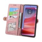 For Motorola Edge 50 Pro Geometric Zipper Wallet Side Buckle Leather Phone Case(Pink) - 3