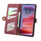 For Motorola Edge 50 Pro Geometric Zipper Wallet Side Buckle Leather Phone Case(Red) - 3