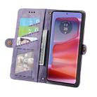 For Motorola Edge 50 Pro Geometric Zipper Wallet Side Buckle Leather Phone Case(Purple) - 3