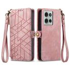 For Motorola Moto G75 5G Geometric Zipper Wallet Side Buckle Leather Phone Case(Pink) - 1