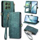 For Motorola Moto G Power 2025 Geometric Zipper Wallet Side Buckle Leather Phone Case(Green) - 1