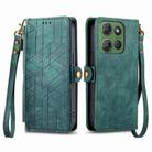 For Motorola Moto G Power 2025 Geometric Zipper Wallet Side Buckle Leather Phone Case(Green) - 2