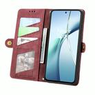 For Motorola Moto G Power 2025 Geometric Zipper Wallet Side Buckle Leather Phone Case(Red) - 3