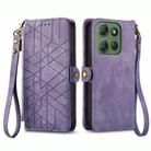 For Motorola Moto G Power 2025 Geometric Zipper Wallet Side Buckle Leather Phone Case(Purple) - 2
