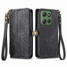 For Motorola Moto G Power 2025 Geometric Zipper Wallet Side Buckle Leather Phone Case(Black) - 2