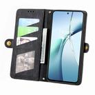 For Motorola Moto G Power 2025 Geometric Zipper Wallet Side Buckle Leather Phone Case(Black) - 3