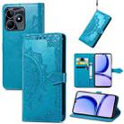 For Realme C53 Mandala Flower Embossed Leather Phone Case(Blue) - 1