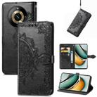 For Realme 11 Pro+ Mandala Flower Embossed Leather Phone Case(Black) - 1