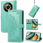 For Realme 11 Pro+ Mandala Flower Embossed Leather Phone Case(Green) - 1