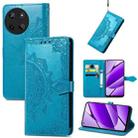 For Realme 11 4G Global Mandala Flower Embossed Leather Phone Case(Blue) - 1