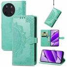 For Realme 11 4G Global Mandala Flower Embossed Leather Phone Case(Green) - 1