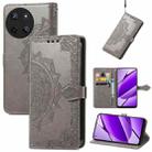 For Realme 11 4G Global Mandala Flower Embossed Leather Phone Case(Gray) - 1