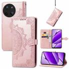 For Realme 11 4G Global Mandala Flower Embossed Leather Phone Case(Rose  Gold) - 1