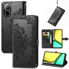 For Realme C67 4G Mandala Flower Embossed Leather Phone Case(Black) - 1