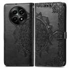 For  Realme 12 Mandala Flower Embossed Leather Phone Case(Black) - 1