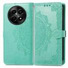 For  Realme 12 Mandala Flower Embossed Leather Phone Case(Green) - 1